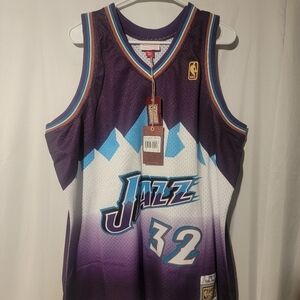 Karl Malone Mitchell & Ness Utah Jazz 1996-1997 HWC Swingman Sewn Jersey Mens XL